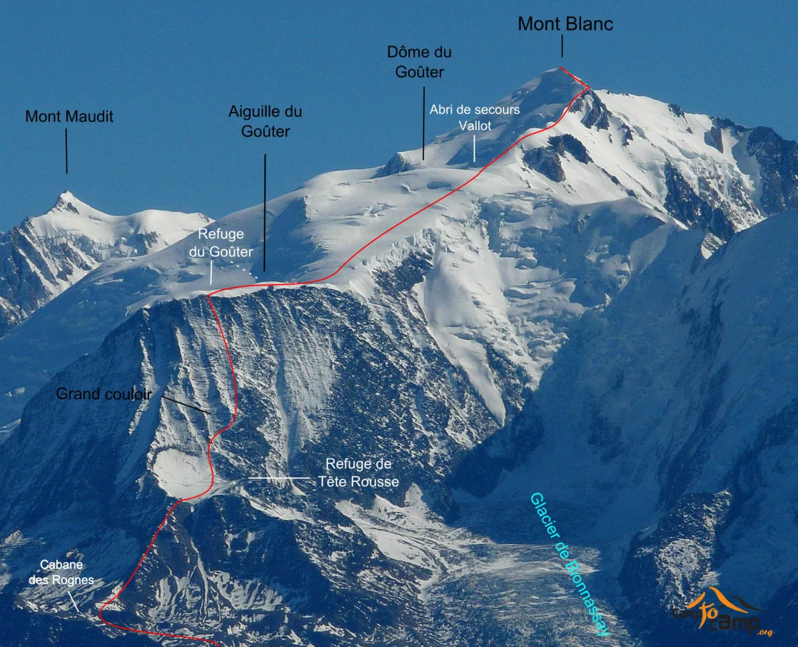 Cerrada desde agosto la ruta más accesible para subir al Mont Blanc por desprendimientos