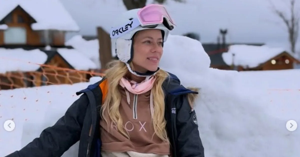 Nicole Neumann eligió San Martín de los Andes para disfrutar de la nieve y el esquí en Chapelco